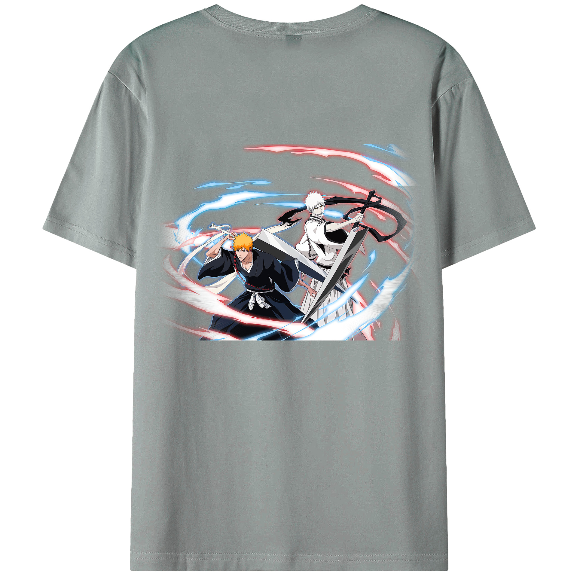 （画像用） ブリーチ 黒崎一護（くろさき いちご）BLEACH Kurosaki Ichigo 綿100％ メンズ半袖Tシャツ（バックプリント） 通気性